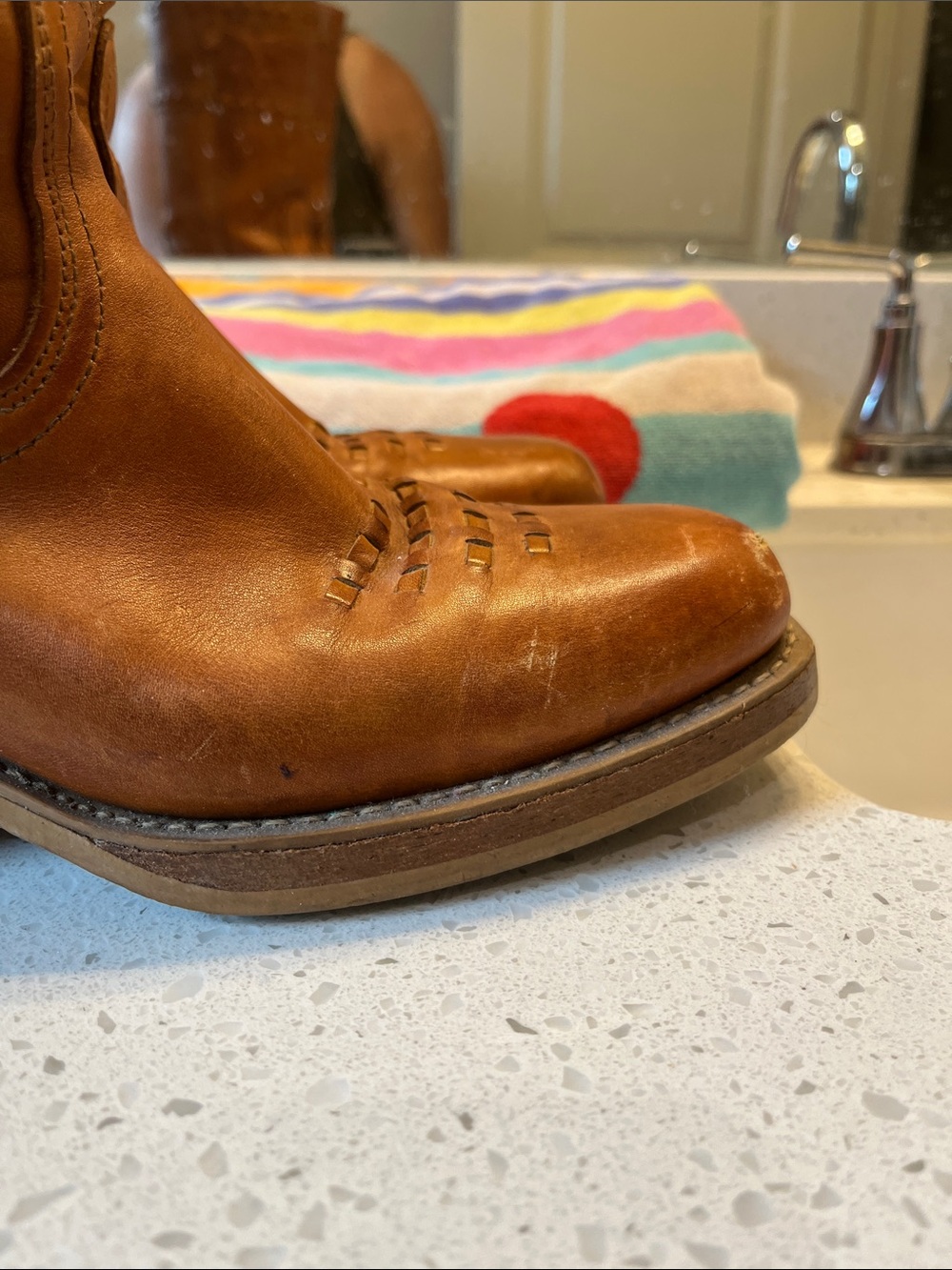 Women’s Tall Leather Heeled Frye campus “like “boots - Picture 3 of 9